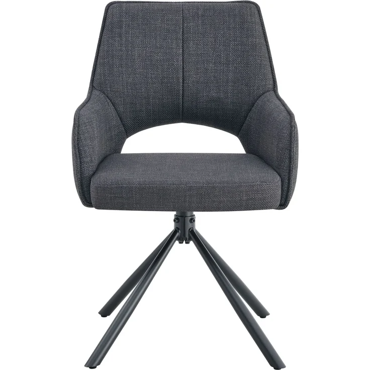 Drehstuhl 2er Set Tokio Stühle in Anthrazit - gemütliches Design - B/H/T: 57x91x64 cm – Bild 3