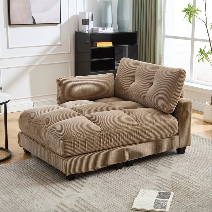 STILVORA Schlafsofa Ecksofa Schlafsofa Sitzgruppe mit rollenden polstern,drei tassen – Bild 5