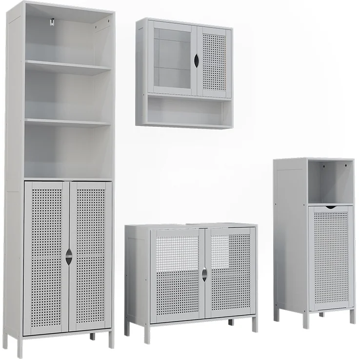 Badmöbel-Set Liora Weiß 4-teilig Vicco – Bild 1