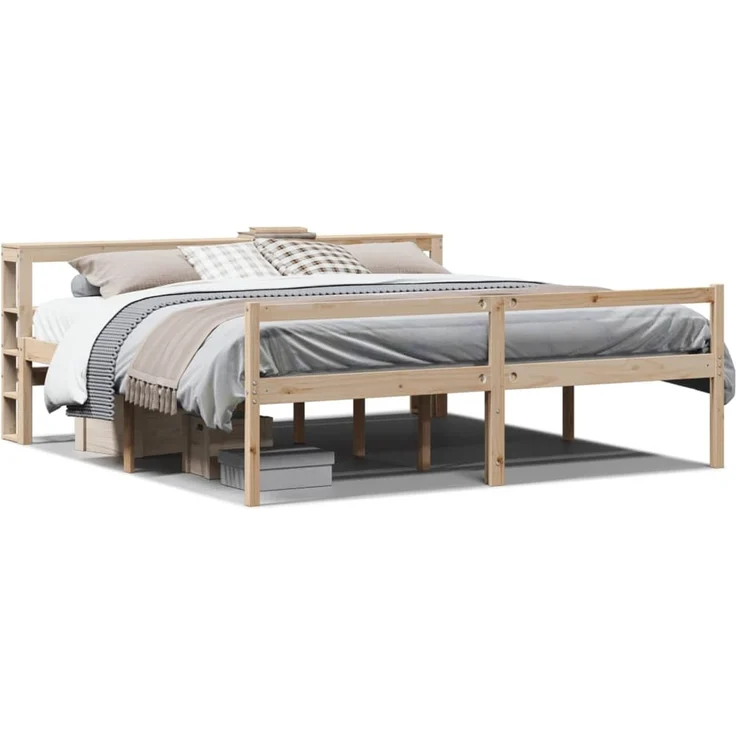vidaXL Seniorenbett mit Kopfteil 200x200 cm Massivholz Kiefer 3305873 – Bild 2