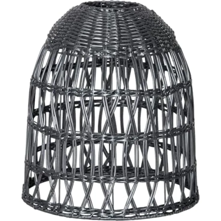STAR TRADING Lampenschirm Lampenschirm Rattanstil KNUTE wetterfest Kunststoff grau D: 30cm