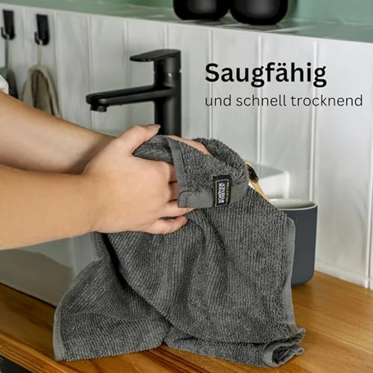 SCHÖNER WOHNEN-Kollektion Handtuch Set SENSE Handtuch Set, Baumwolle (Spar-Set, 1-St), 5er Set (1x 140x70 cm / 2x 100x50 cm / 2x 50x30 cm) in Anthrazit – Bild 6