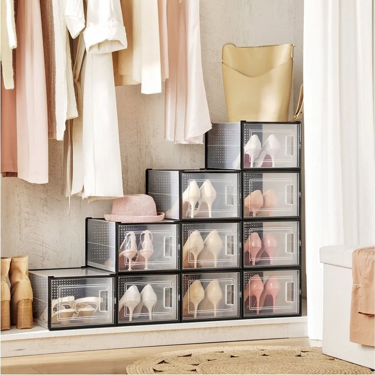 Songmics Schuhbox Schuhbox (18 St), faltbar, bis Größe 44 oder 46 – Bild 2