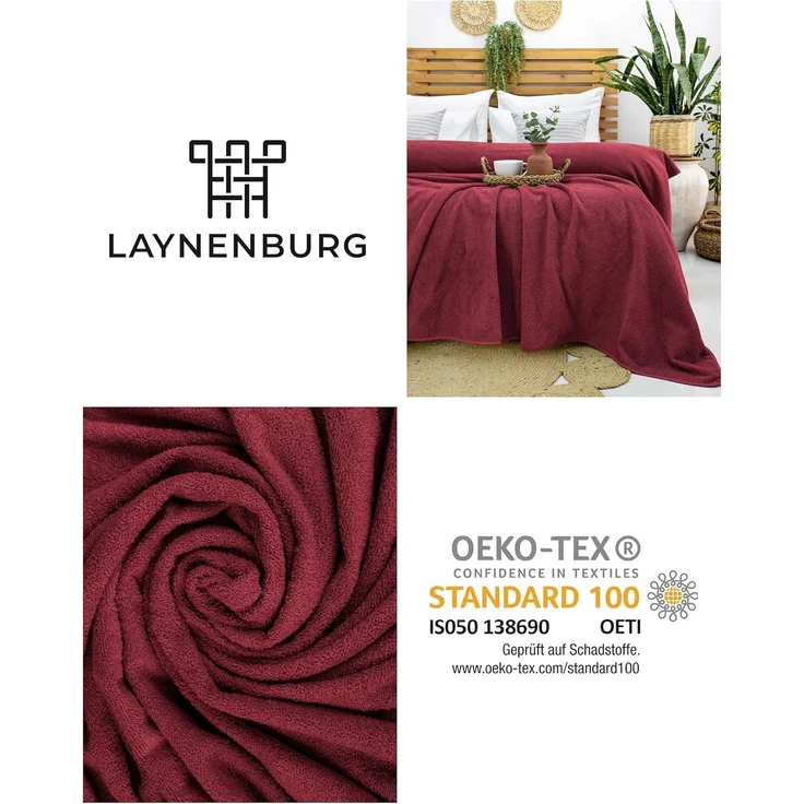 Wohndecke Frotteedecke 100% Baumwolle - Sommerdecke, Kuscheldecke, Laynenburg, Baumwolldecke als Sommer, Bett-Überwurf, Couch-Überwurf, Sofa-Decke – Bild 8