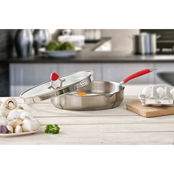 Genius - Steelfit Edelstahl Pfanne mit Glasdeckel Ø 24cm – Bild 2