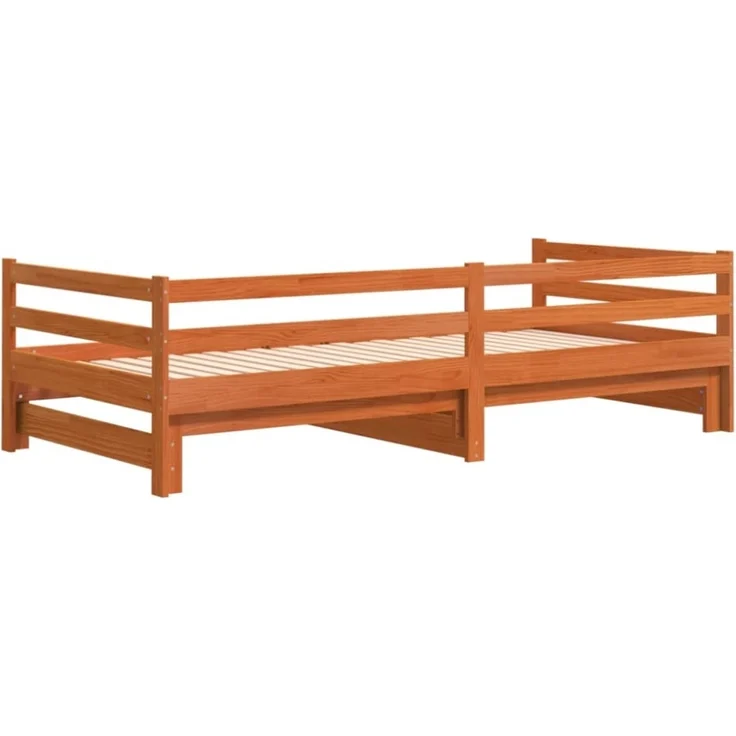 vidaXL Tagesbett Ausziehbar Wachsbraun 80x200 cm Massivholz Kiefer 847161 – Bild 8