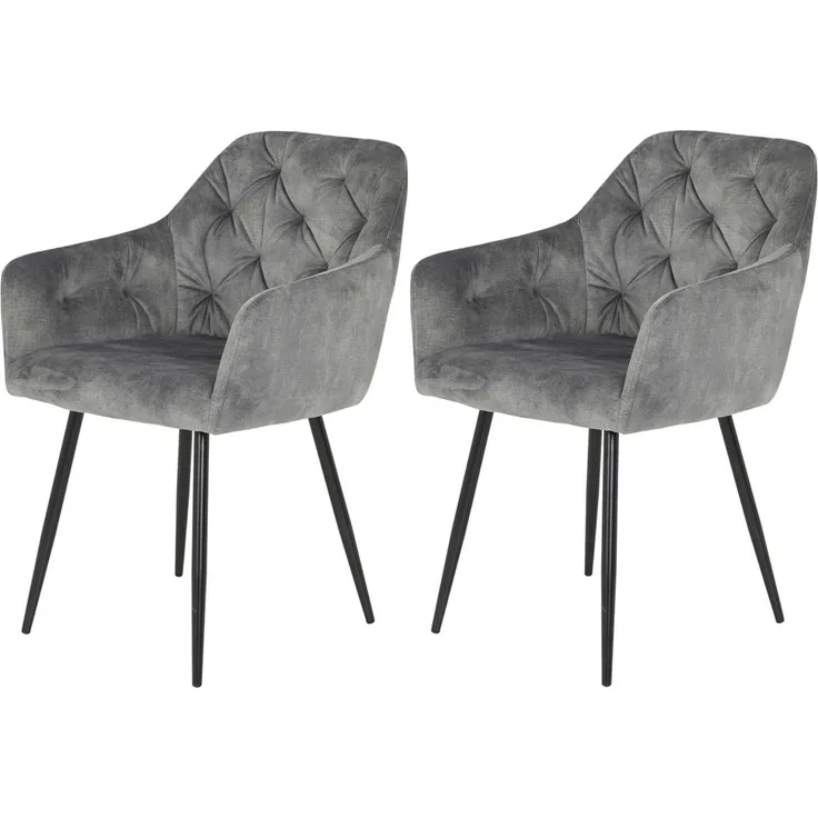 2er Set Sesselstuhl Tina - Grau