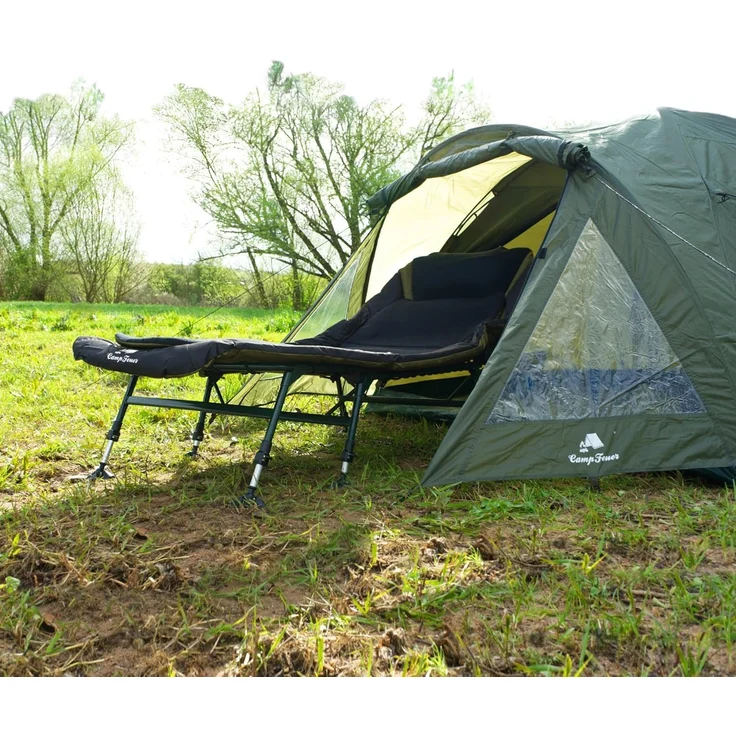 CampFeuer Angelliege Karpfenliege XXL, 210 x 85 x 45-60 cm, Komfortable Liege – Bild 4