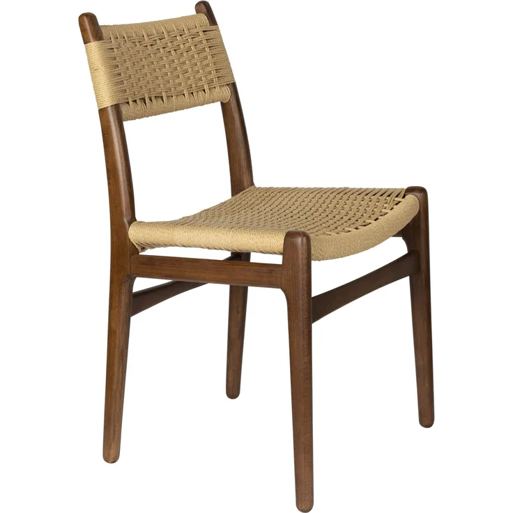 Dutchbone Stuhl Cecile Walnut: Holz & Geflecht im Retro-Look