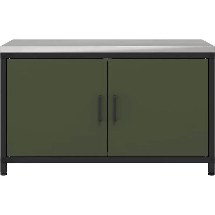 vidaXL Küchenaufbewahrung mit Regal Olive Grün 60 x 50 x 92 cm Stahl 874999 – Bild 7