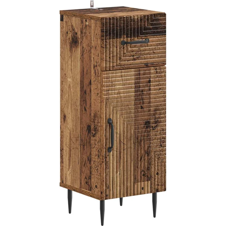 vidaXL 3-teiliges Badezimmer-Schranksystem HAARLEM 3 stk. Altholz 3418024 – Bild 3