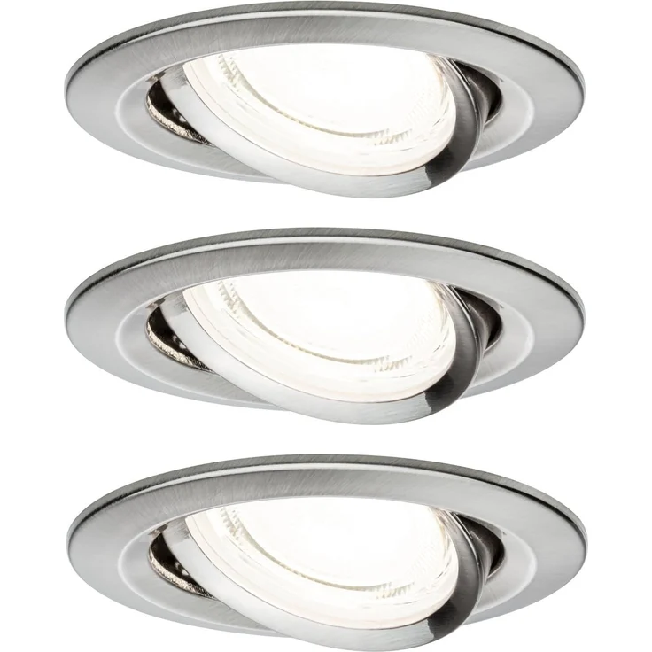 LED Einbauleuchte Nova Coin 3er-Set rund 84mm 50° 3x2,8W 3x505lm 230V 4000K Eisen gebürstet – Bild 9