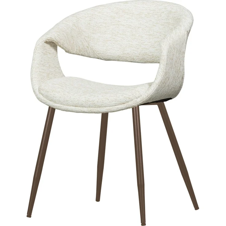 Esszimmerstuhl Yossi aus Webstoff, modern und gepolstert, Natur/Kupfer, komfortables Design – Bild 1