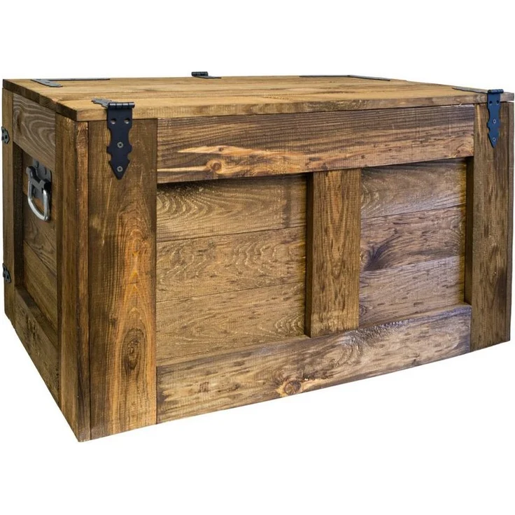 Kistenkolli Altes Land Allzweckkiste Grosse Holztruhe Oskar Palisander 80x45x47cm Schatztruhe Aufbewahrungs (Spar-Set, 1er Set) – Bild 3