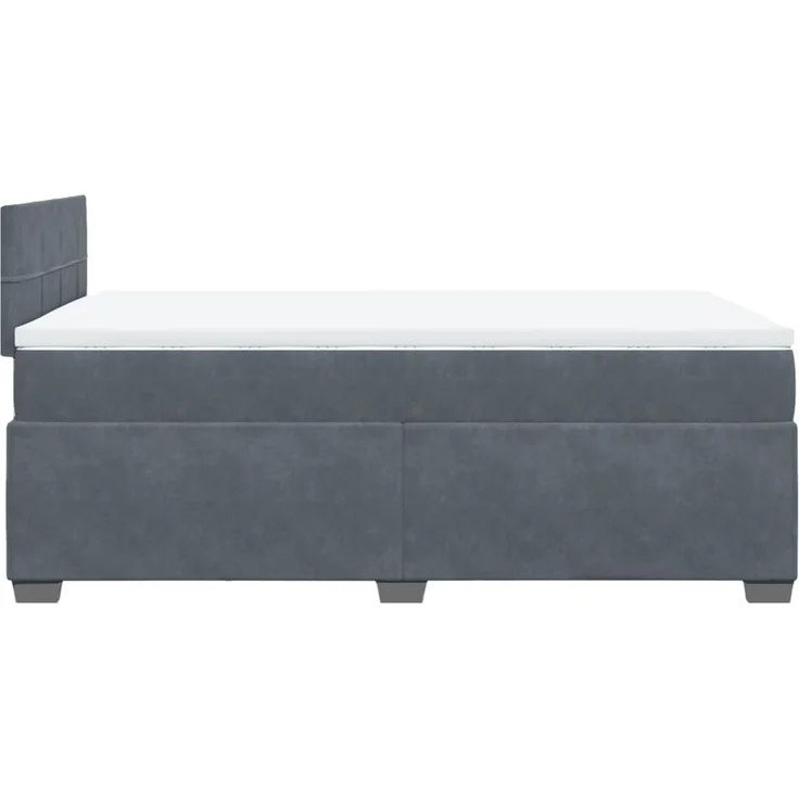 vidaXL Boxspringbett mit Matratze Dunkelgrau 120x200 cm Samt 3286283 – Bild 9