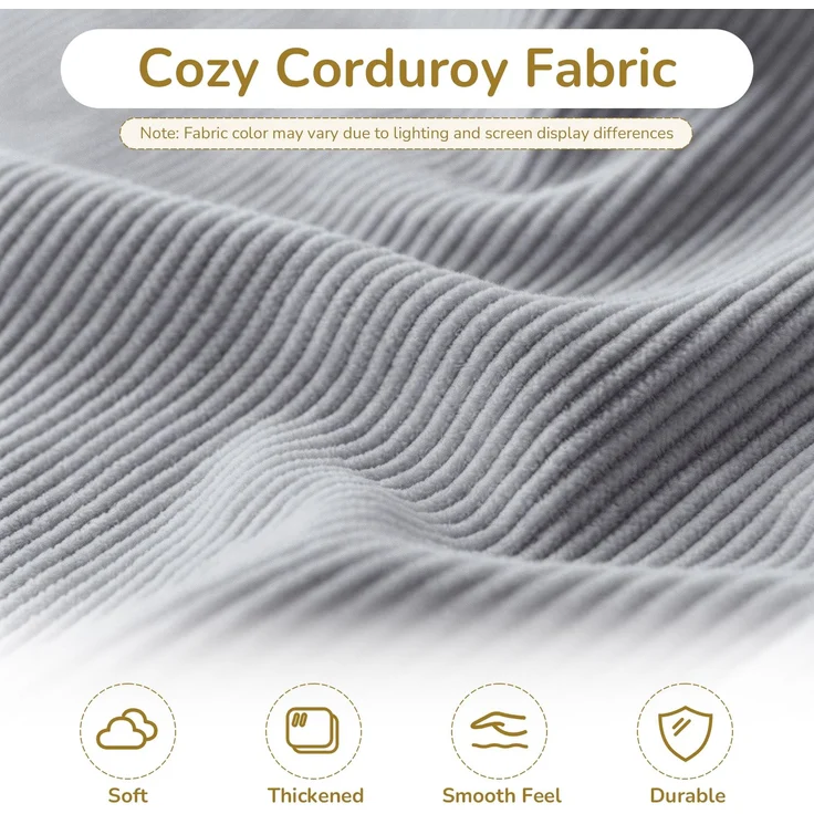 Übergroßer runder Sitzsack, gepolstert mit Cord, tiefe Sitzfläche, einzelnes Wolken-Lounge-Sofa für Wohnzimmer, Schlafzimmer, Wohnung – Herde – 120 x 120 x 65 cm – YOUDENOVA – Bild 6