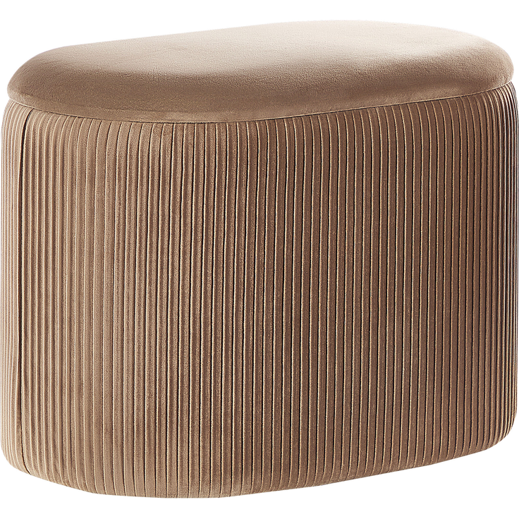 Pouf RICHLAND Beige Samtstoff 55 cm 35 cm