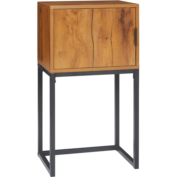 HOMCOM Konsolentisch mit Stauraum, Sofatisch Flurtisch im Industriedesign, Beistelltisch (Couchtisch, 1-St, Beistelltisch), Stahl, Natur, 40 x 30 x 76 cm – Bild 1