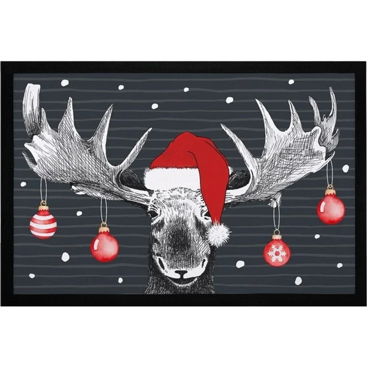 MoonWorks Fußmatte Fußmatte Elch Weihnachten Christmas Wintermotive Weihnachtsdeko, rechteckig – Bild 4