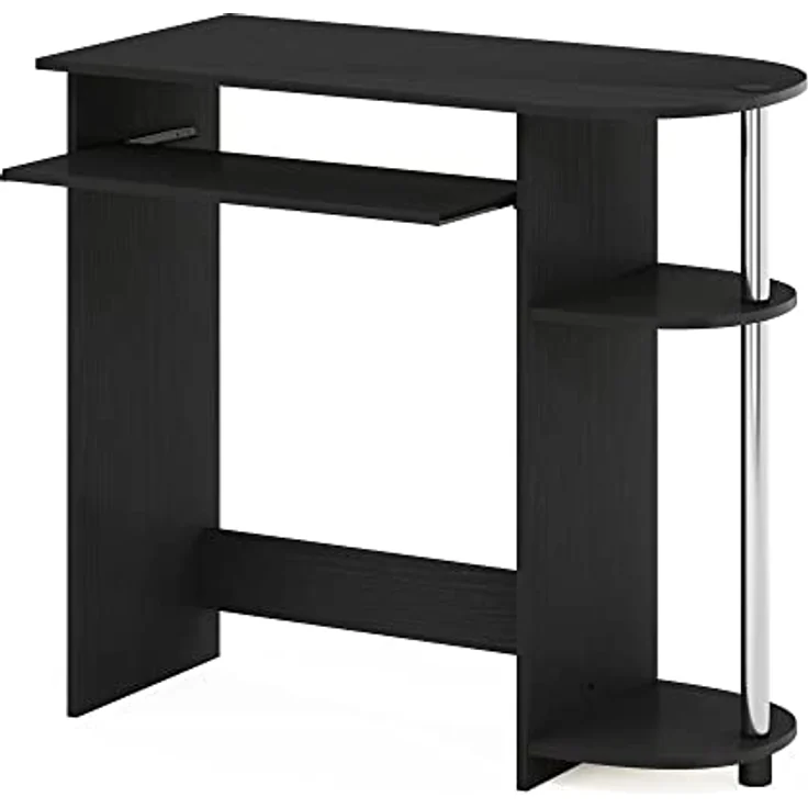 Furinno Simplistic Computertisch für einfache Montage, Americano, Edelstahl – Bild 2