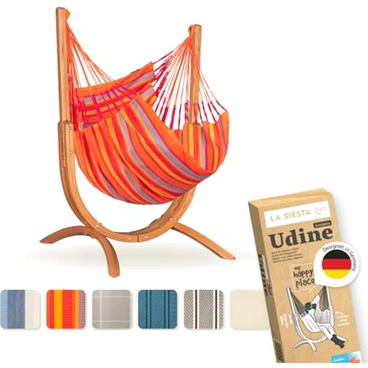 Udine Outdoor Toucan - Hängesessel Outdoor mit Gestell aus FSC™-zertifiziertem Eukalyptus Rot – Bild 2