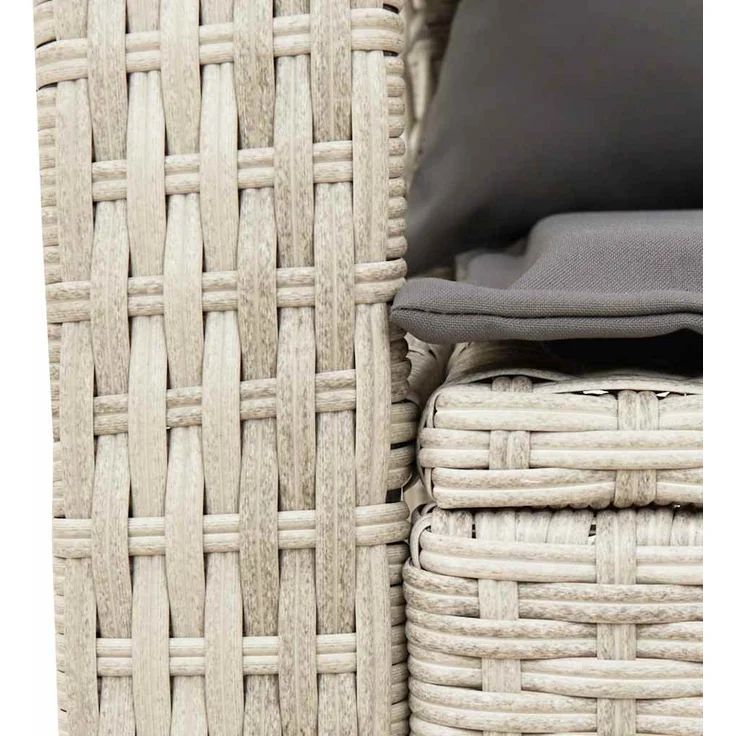 vidaXL Garten-Schaukelstuhl mit Kissen Hellgrau Poly Rattan 4104198 – Bild 6
