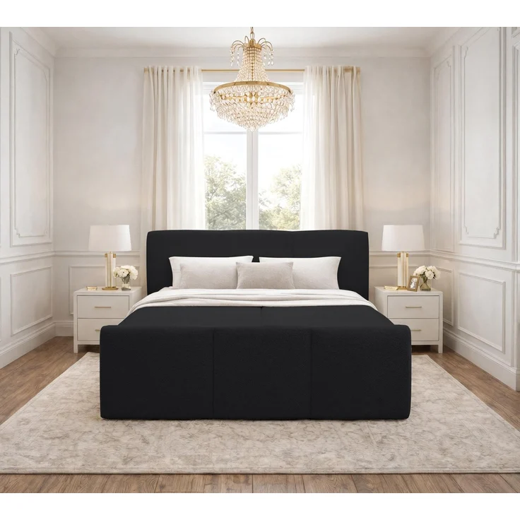 AX LIVING Boxspringbett Ankarra 140x200 cm Schwarz Bett mit Stauraum – Bild 2