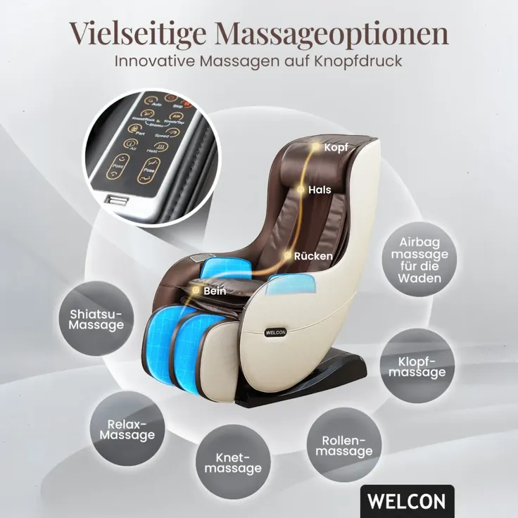 'Easyrelaxx' Massagesessel in Braun-Beige – Bild 4