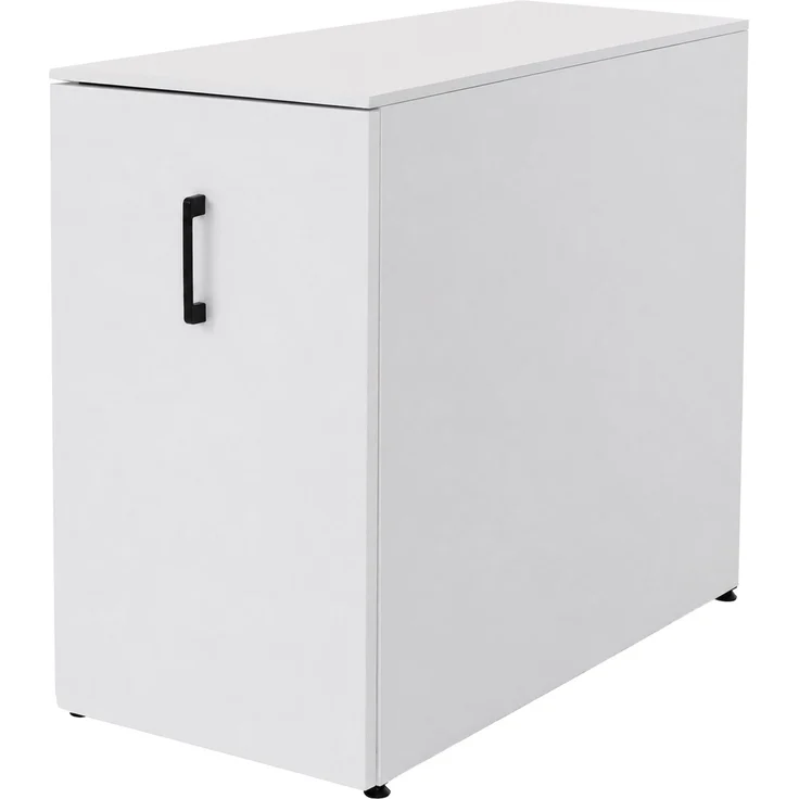 Aktenschrank HWC-Q27, Büroschrank Stahlschrank, Stützrad Staufächer, Metall 74x43x80cm ~ weiß – Bild 9