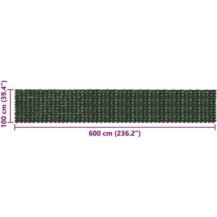 vidaXL Balkonsichtschutz mit Blättern Dunkelgrün 600 x 100 cm 42040631 – Bild 5
