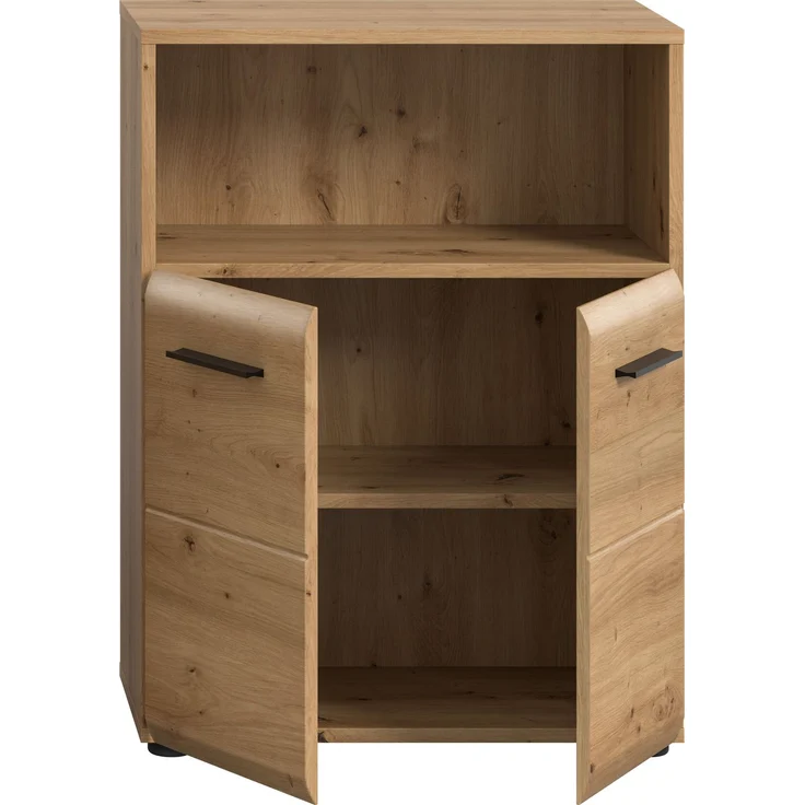 Standschrank breit (B/H/T: 60x80x30 cm) in Artisan Oak Nachbildung und Artisan Oak Nachbildung – Bild 3