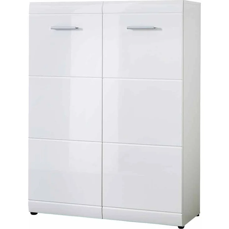 Schuhschrank 'ADANA' in weiß Hochglanz, ca. 89 x 120 x 36 cm – Bild 1