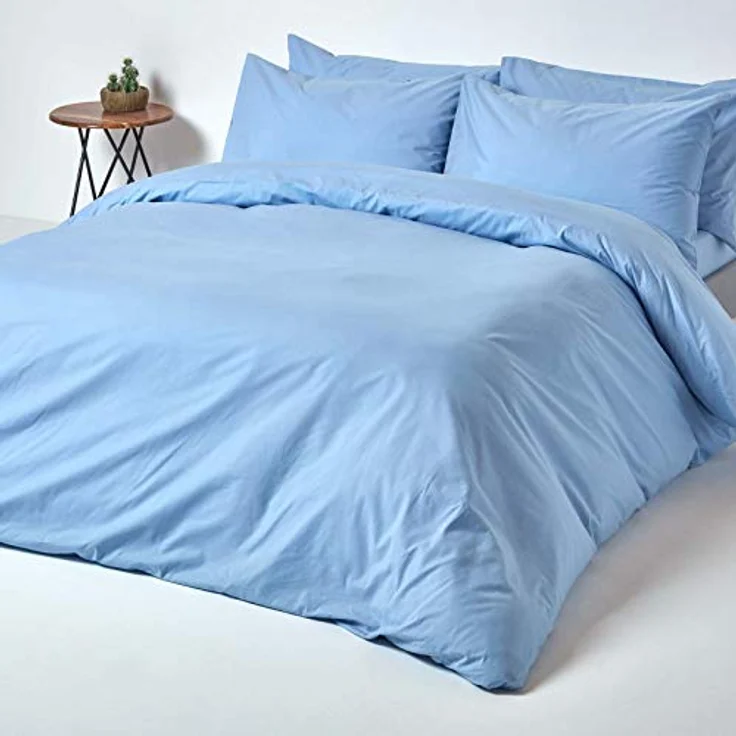 Homescapes Perkal-Spannbettlaken, Blau, 90x190 cm, 100% Baumwolle, Oeko-Tex® zertifiziert, hypoallergen – Bild 4