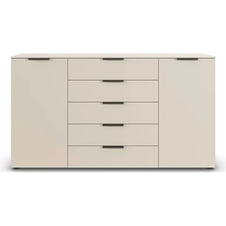 Rauch Möbel Flipp, Kommode für Schlafzimmer, Kinderzimmer, Wohnzimmer, Jugendzimmer, Flur, Garderobe, 2-türig, 5 Schubladen, mit Softclose-Funktion, Farbe Beige, Breite 180 cm – Bild 6