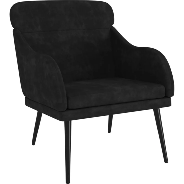 Sessel wohnzimmer, Relaxsessel, Fernsehsessel Schwarz 63x76x80 cm Samt – Bild 2