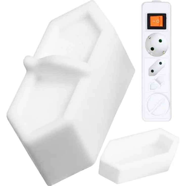 Steckdosen Abdeckung, 2 Stück, in Weiß, aus Silikon, Steckdosenschutz vor Spritzwasser, Staub, Deckel für Eurostecker Typ C Steckdose, Kappe für Öffnungen von Mehrfachstecker, Möbel Steckdosenleiste – Bild 2