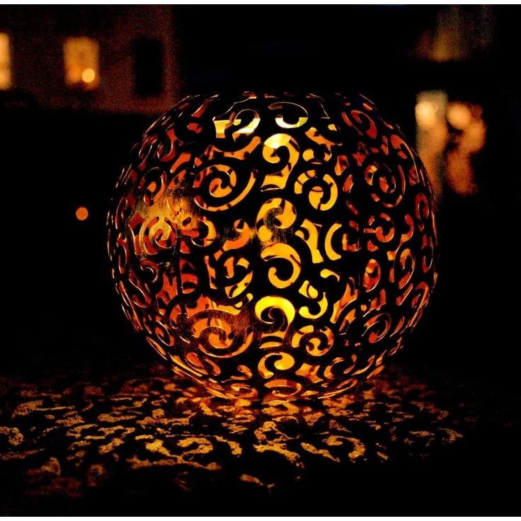 LED Solarleuchte, Dekorgeflecht-Kugel, Höhe 54 cm – Bild 6