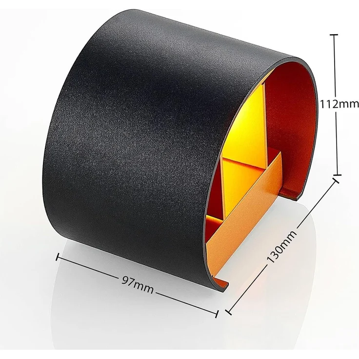 Arcchio Wandleuchte Zuzana, dimmbar, Leuchtmittel nicht inklusive, Modern, Aluminium, Metall, Schwarz, gold, 1 flammig, G9, Wandstrahler – Bild 4