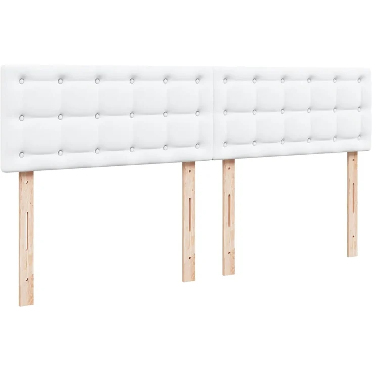 vidaXL Boxspringbett mit Matratze Weiß 180x200 cm Kunstleder 3288433 – Bild 7