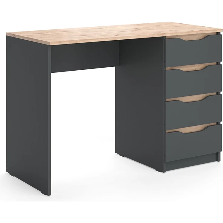 Schreibtisch Ruben Anthrazit/Artisan-Eiche 110x50 cm mit 4 Schubladen Vicco – Bild 1