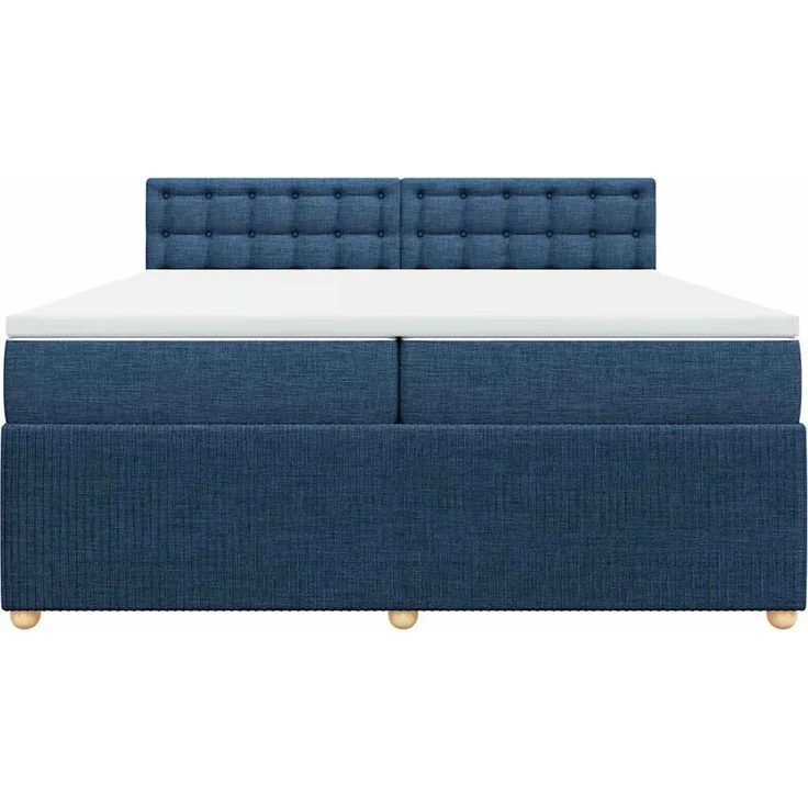 vidaXL Boxspringbett mit Matratze Blau 200x200 cm Stoff 3289883 – Bild 6