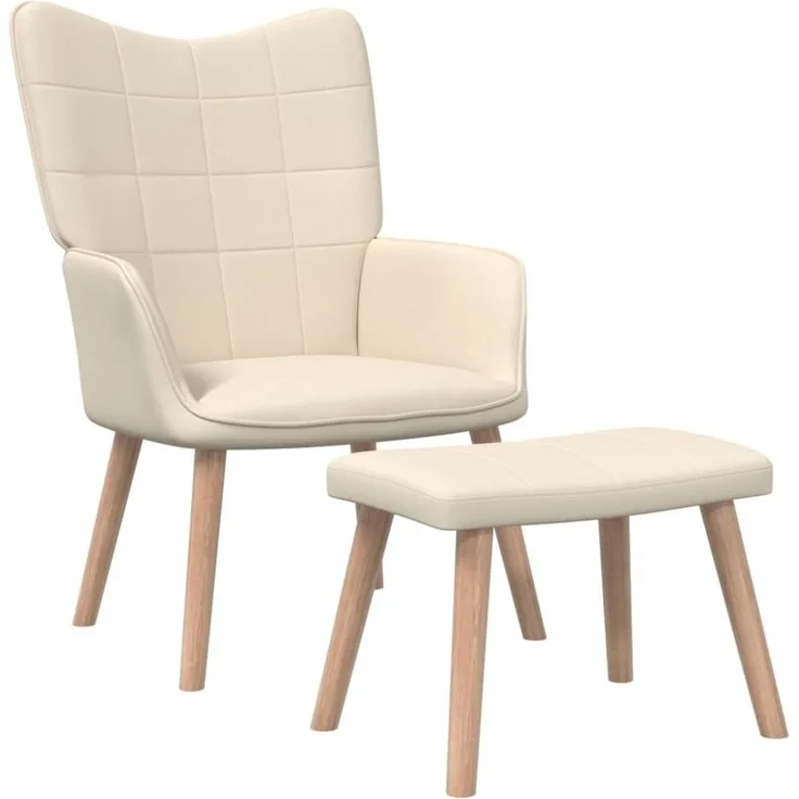 vidaXL Relaxsessel mit Hocker Creme Stoff [327932]