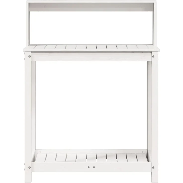 vidaXL Pflanztisch mit Ablagen Weiß 82,5 x 50 x 109,5 cm Massivholz Kiefer 832408 – Bild 10