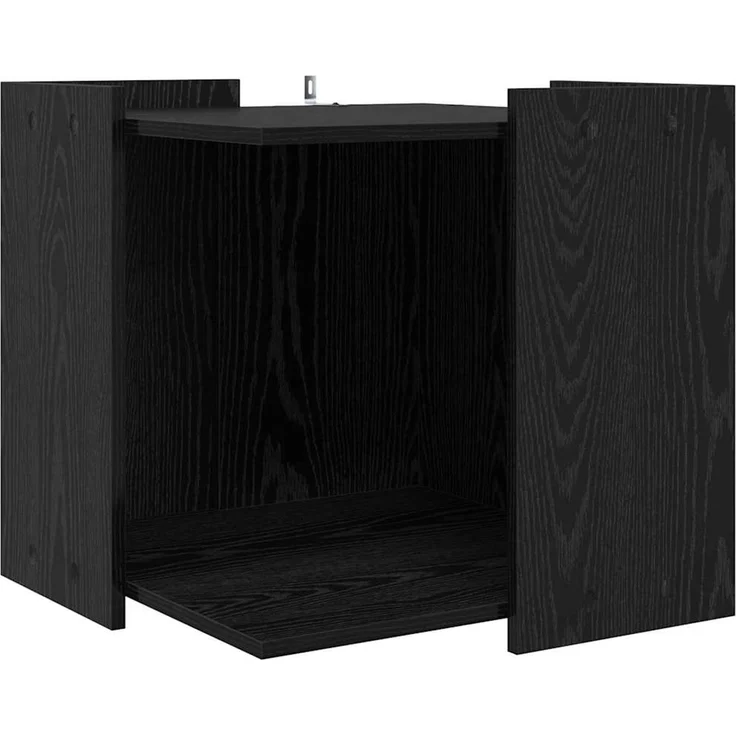vidaXL Katzenstreu Box Umzäunung Schwarz Eichen-Optik 53 x 53 x 51 cm 884069 – Bild 2