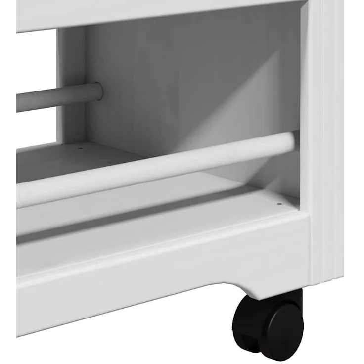 vidaXL Küchenwagen BODO Weiß und Braun 67,5x45x80 cm 4016879 – Bild 7