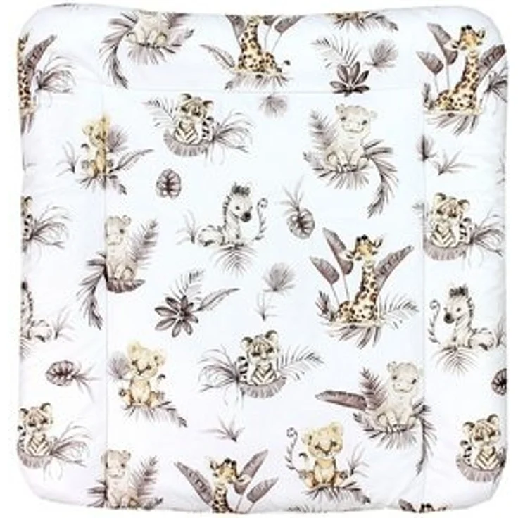 TupTam Baby Wickeltischauflage mit Baumwollbezug Gemustert, Farbe: Löwe/Blätter/Beige, Größe: 70x50 cm – Bild 6