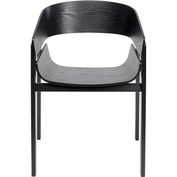 Kare Design Armlehnstuhl Biarritz, Schwarz, Sitzhöhe 45 cm, Esszimmerstuhl, Holzstuhl, mit Armlehnen, Essbereich – Bild 2