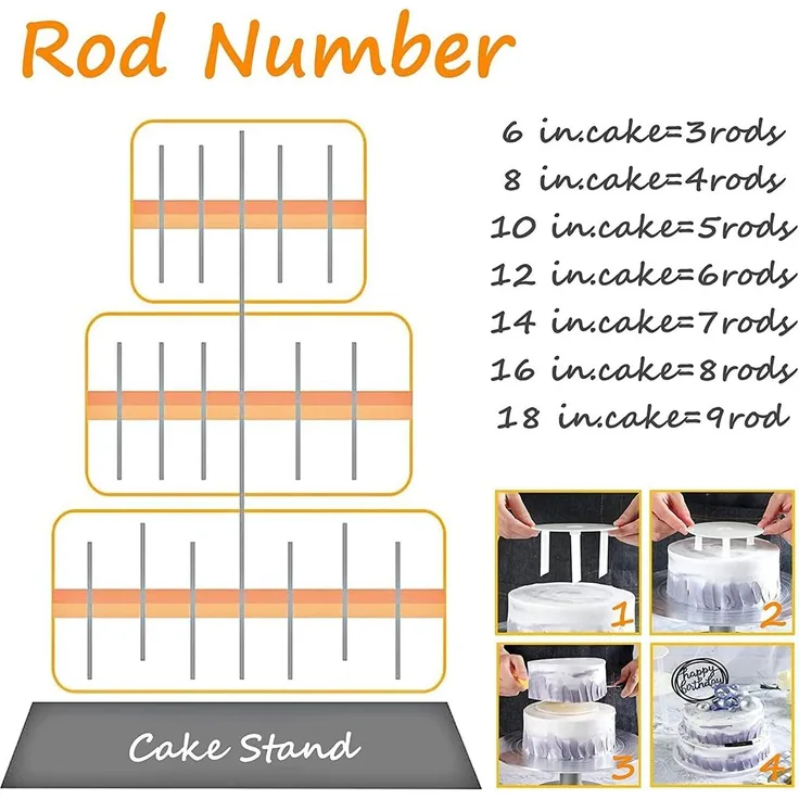 FELIXLEO Tortenständer 30er Tortenstützen 24cm Wiederverwendbar Kuchenstützen Mehrstöckig, (30-tlg)
