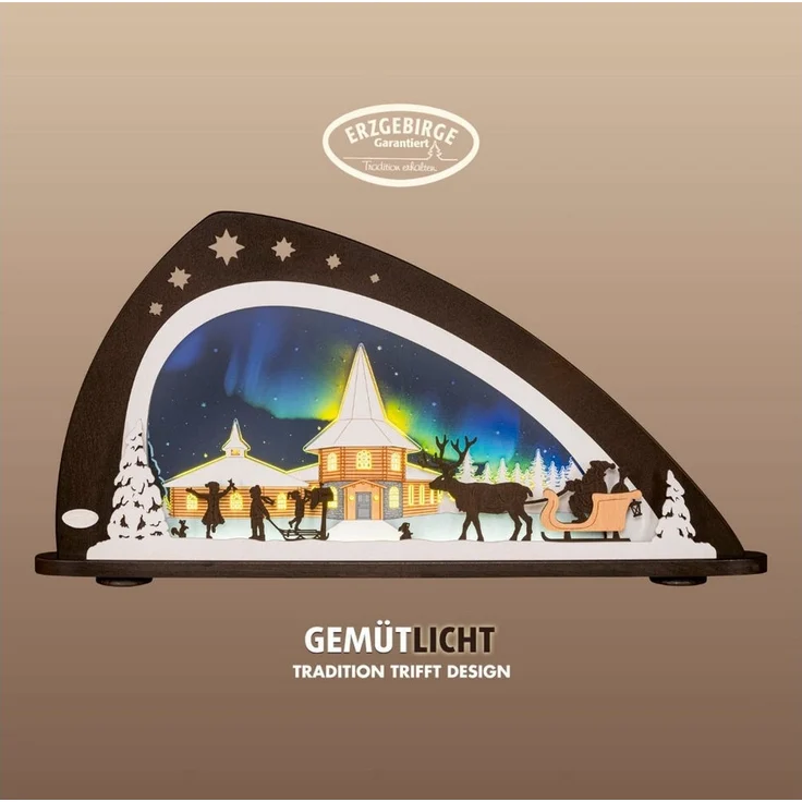 Weigla LED Schwibbogen Weihnachten Polarlicht, Lichterbogen aus Holz & Acryl, Made in Germany (1-tlg), Erzgebirge garantiert, Weihnachtsdeko Innen, Weihnachtsbeleuchtung – Bild 2