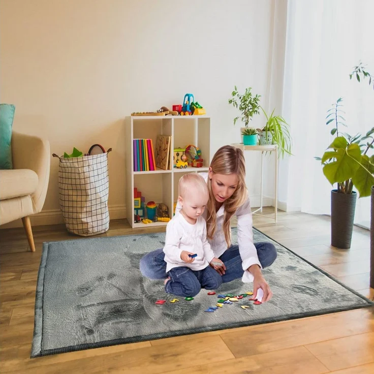 Vimoda Kinderteppich Spielmatte, Krabbelmatte, [3 cm] rutschfest weich & dick, rechteckig, Höhe: 30 mm, Krabbelmatte Baby, kinderzimmer, Spielzimmer – Bild 1